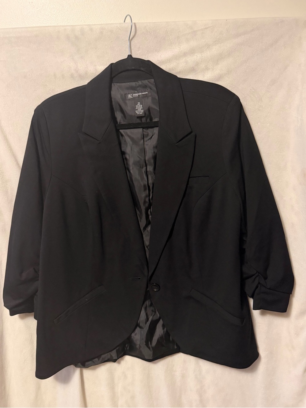 INC International Concepts Black Women's Single-Button Blazer